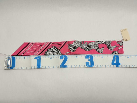HERMES Twilly Zebra Pink Scarf