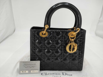 Dior Lady Dior Enamel Handbag Handbag