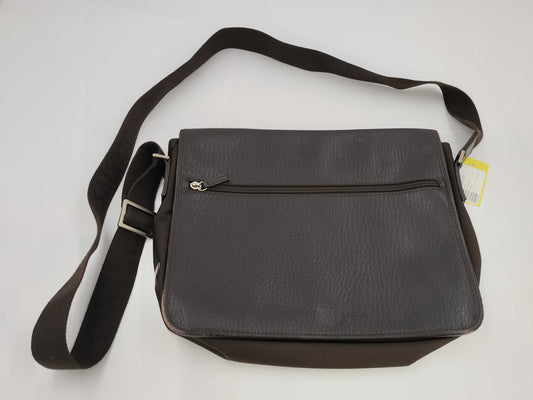 Salvatore Ferragamo Brown Leather Messenger Shoulder Bag