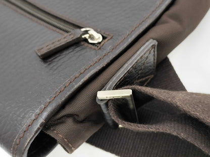 Salvatore Ferragamo Brown Leather Messenger Shoulder Bag