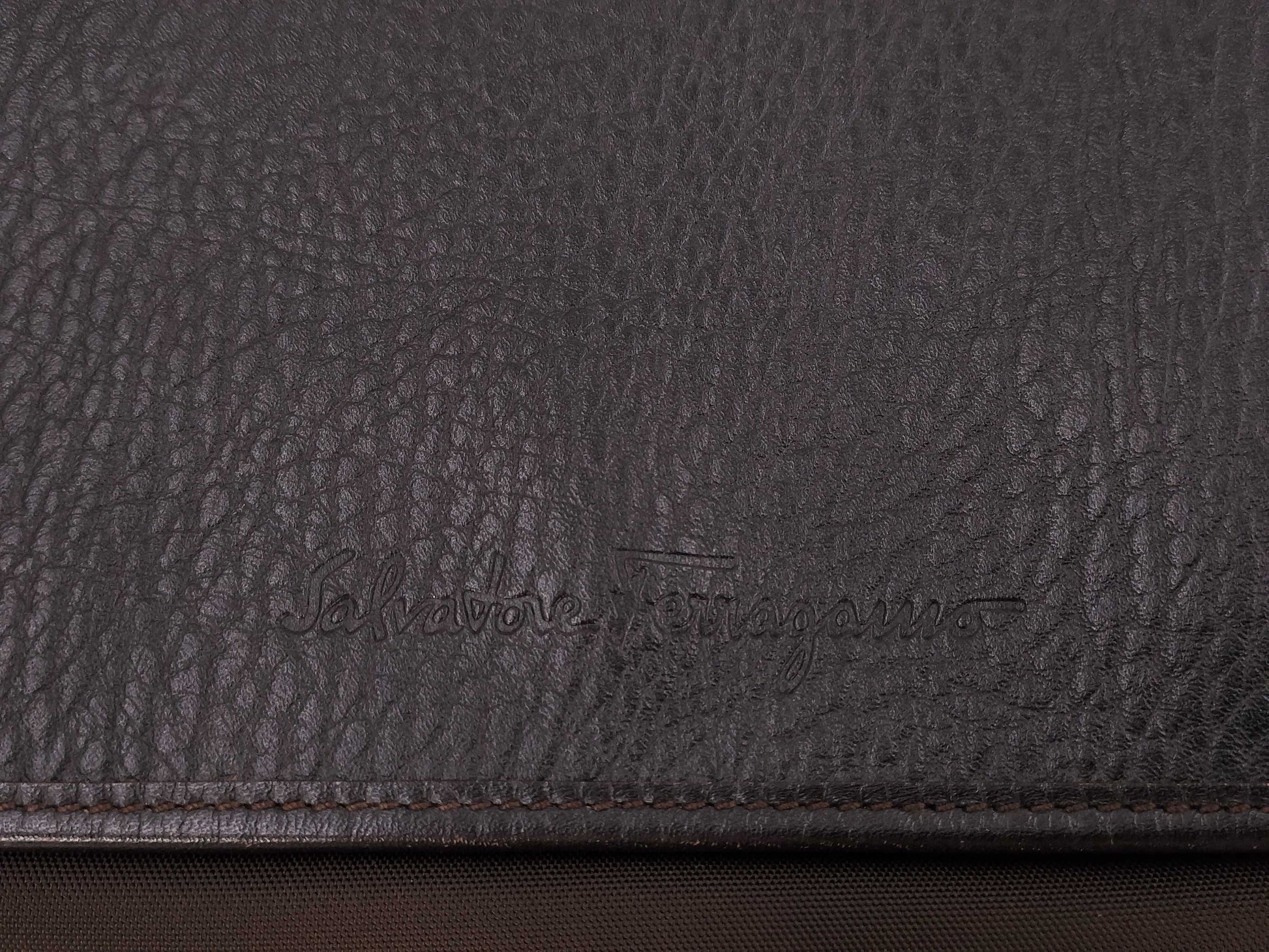 Salvatore Ferragamo Brown Leather Messenger Shoulder Bag