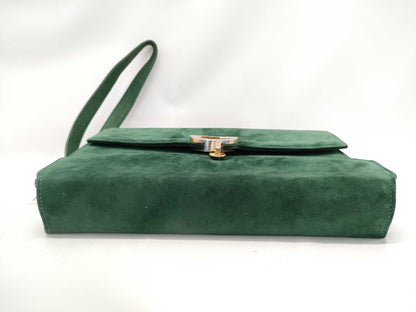 GUCCI Old Velour Shoulder Bag with Gloves and Coin Case