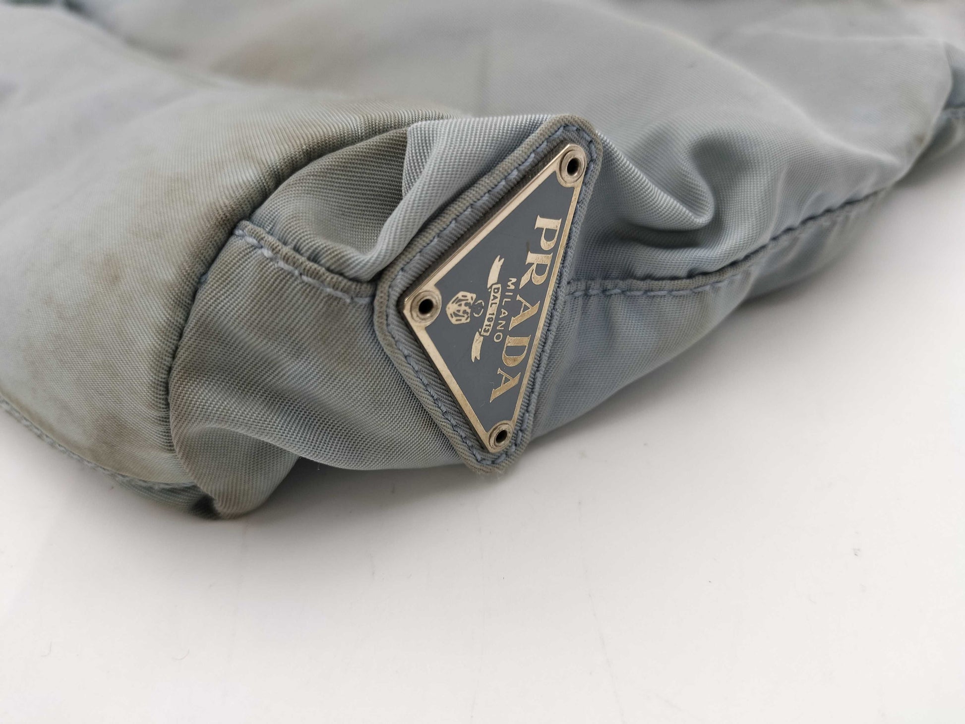 PRADA Nylon Tote Shoulder Bag, Light Blue