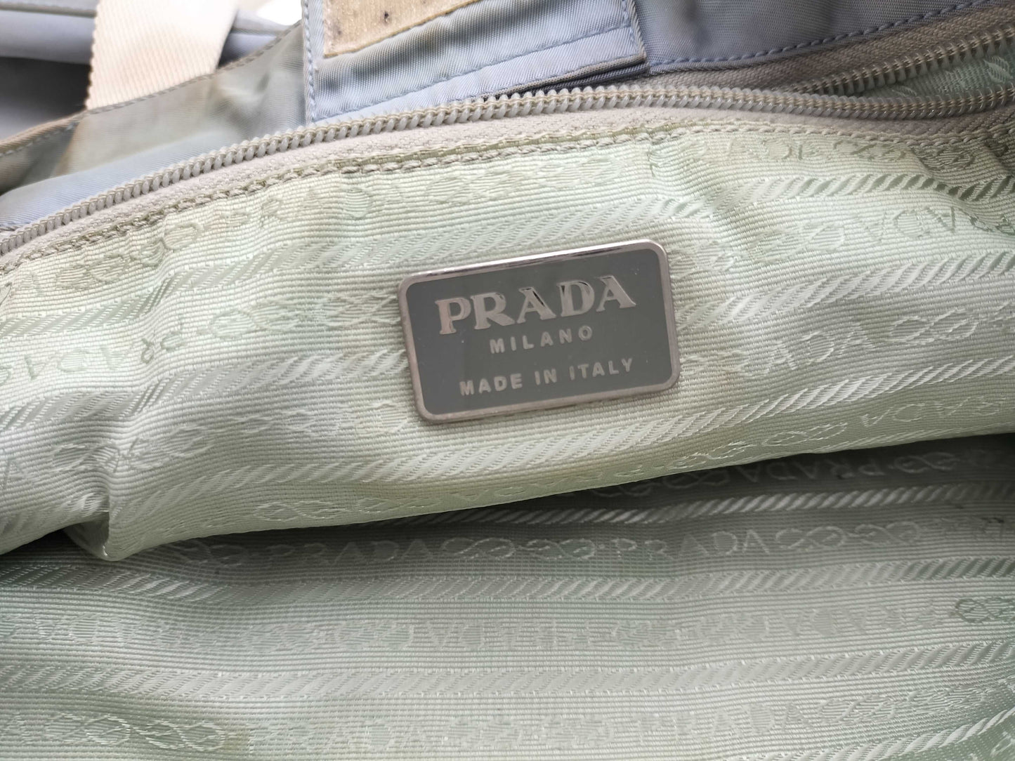 PRADA Nylon Tote Shoulder Bag, Light Blue