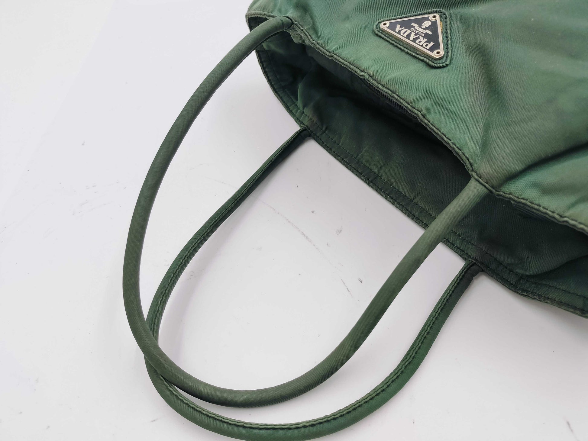 PRADA Nylon Handbag Khaki Handbag
