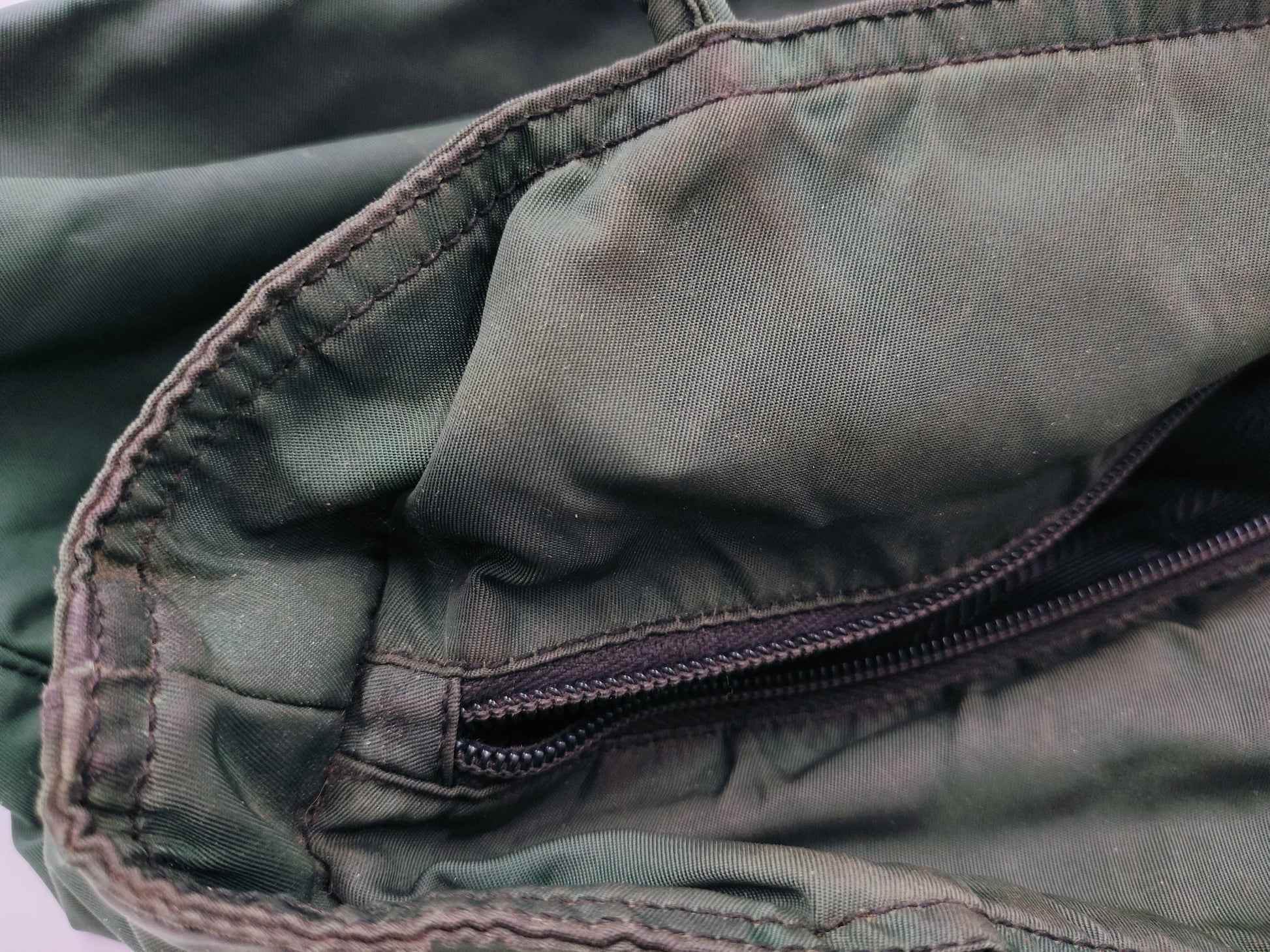 PRADA Nylon Handbag Khaki Handbag