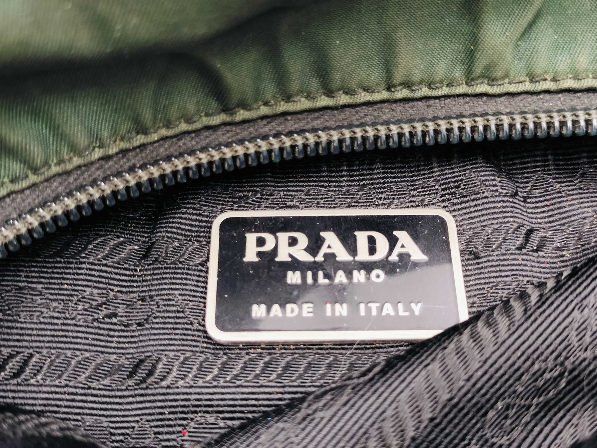 PRADA Nylon Handbag Khaki Handbag