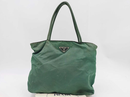 PRADA Nylon Handbag Khaki Handbag
