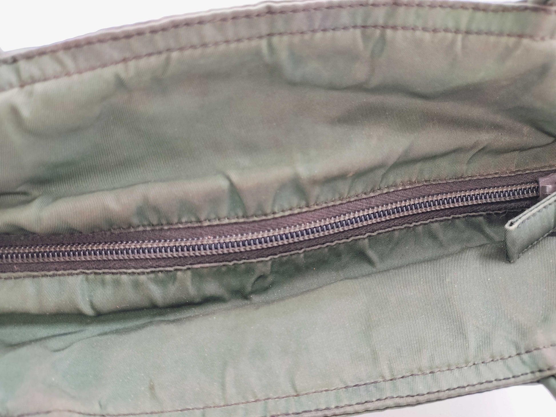 PRADA Nylon Handbag Khaki Handbag