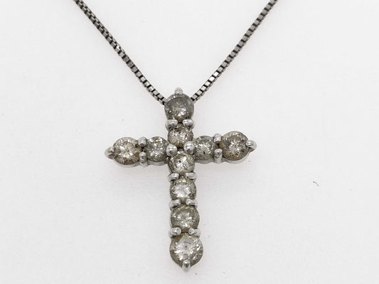 D1.58ct Pt850/K18 4.5g Necklace 