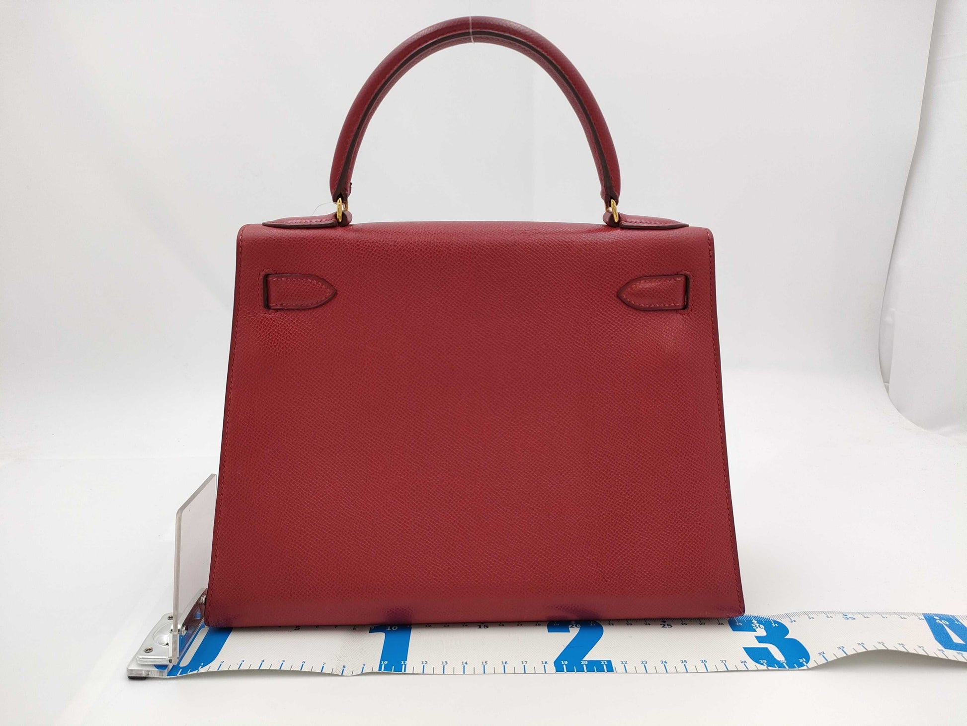 HERMES Kelly 28 Epsom Red Gold Hardware 〇U Stamp Handbag