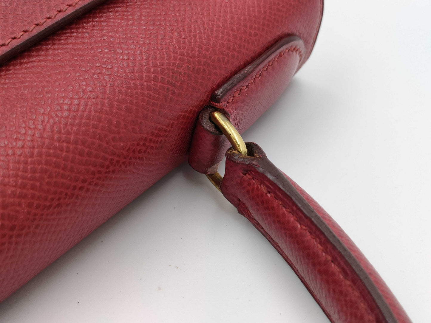 HERMES Kelly 28 Epsom Red Gold Hardware 〇U Stamp Handbag