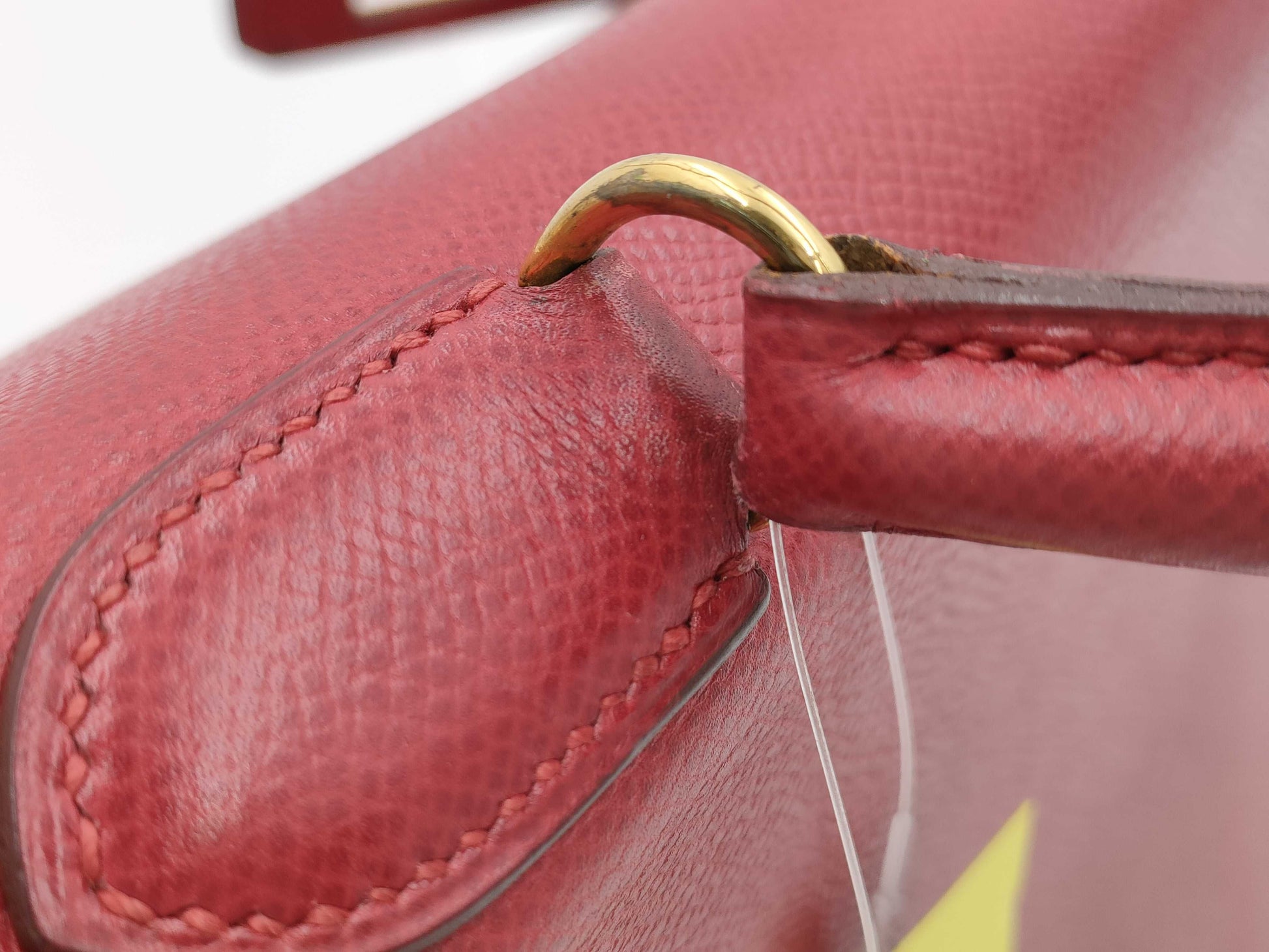 HERMES Kelly 28 Epsom Red Gold Hardware 〇U Stamp Handbag