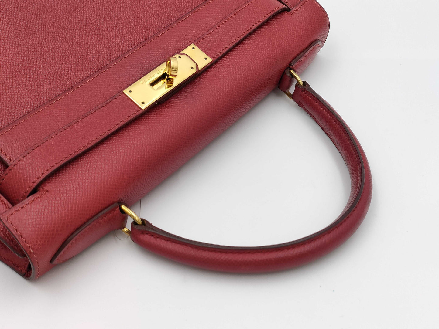 HERMES Kelly 28 Epsom Red Gold Hardware 〇U Stamp Handbag