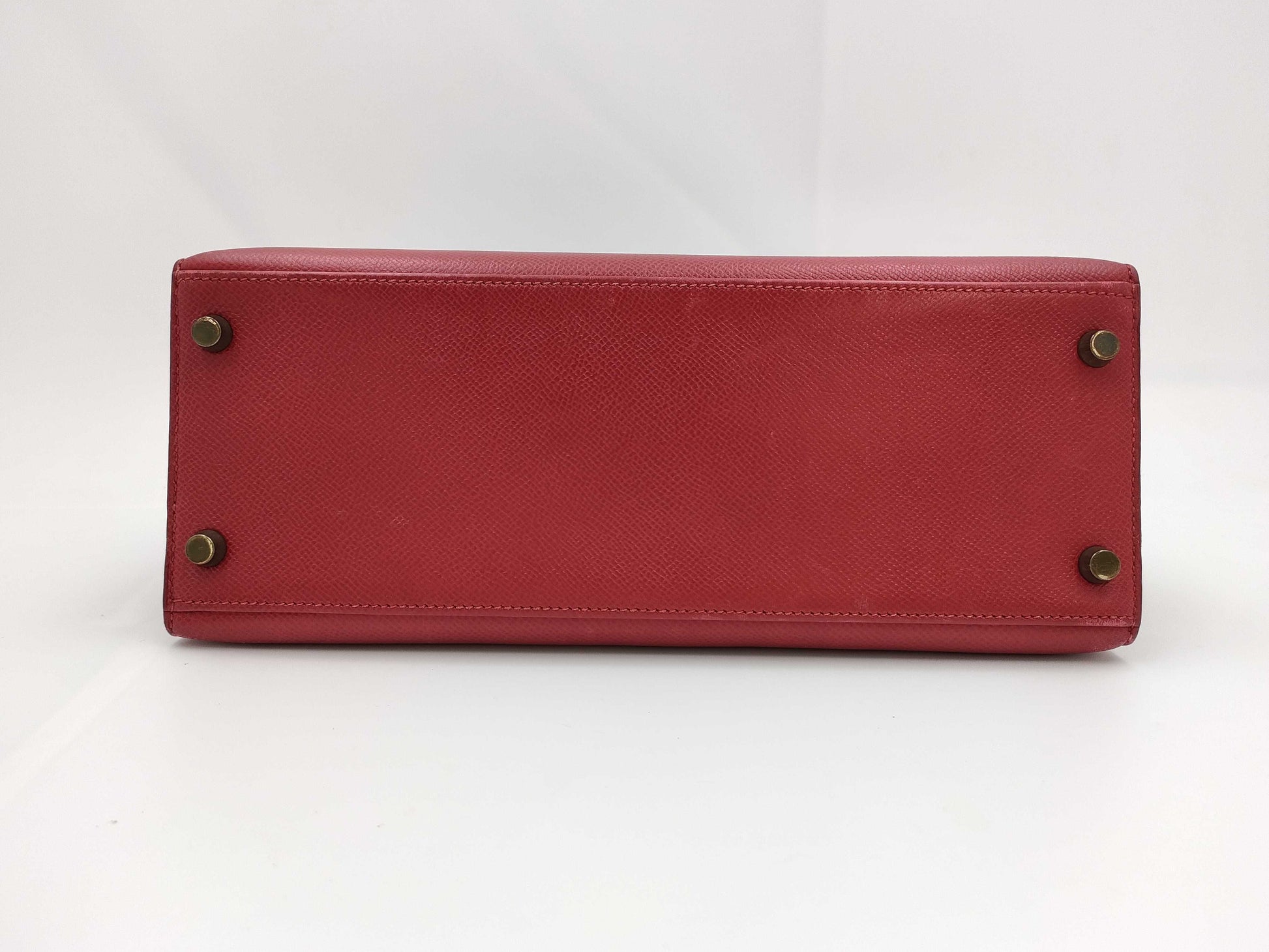 HERMES Kelly 28 Epsom Red Gold Hardware 〇U Stamp Handbag
