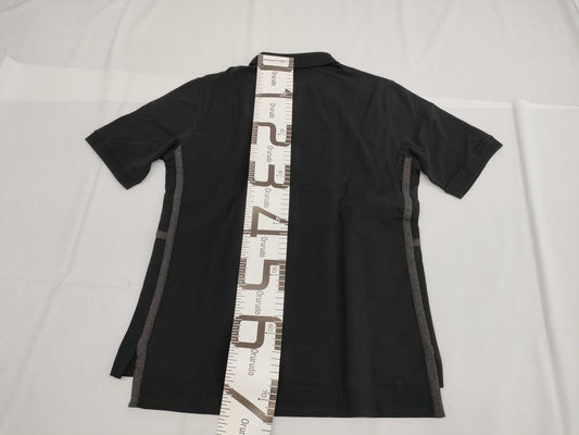 HERMES Serie Button Short Sleeve Polo Shirt Black/Unused Tops
