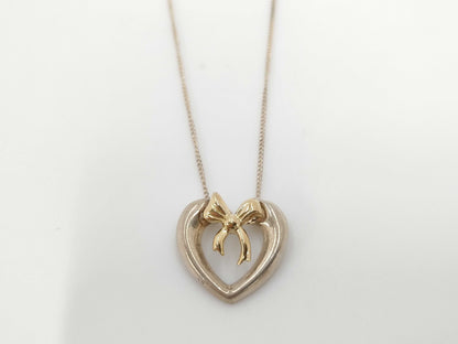 Tiffany & Co. Heart Ribbon Motif Necklace