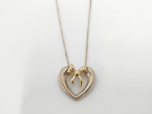 Tiffany & Co. Heart Ribbon Motif Necklace
