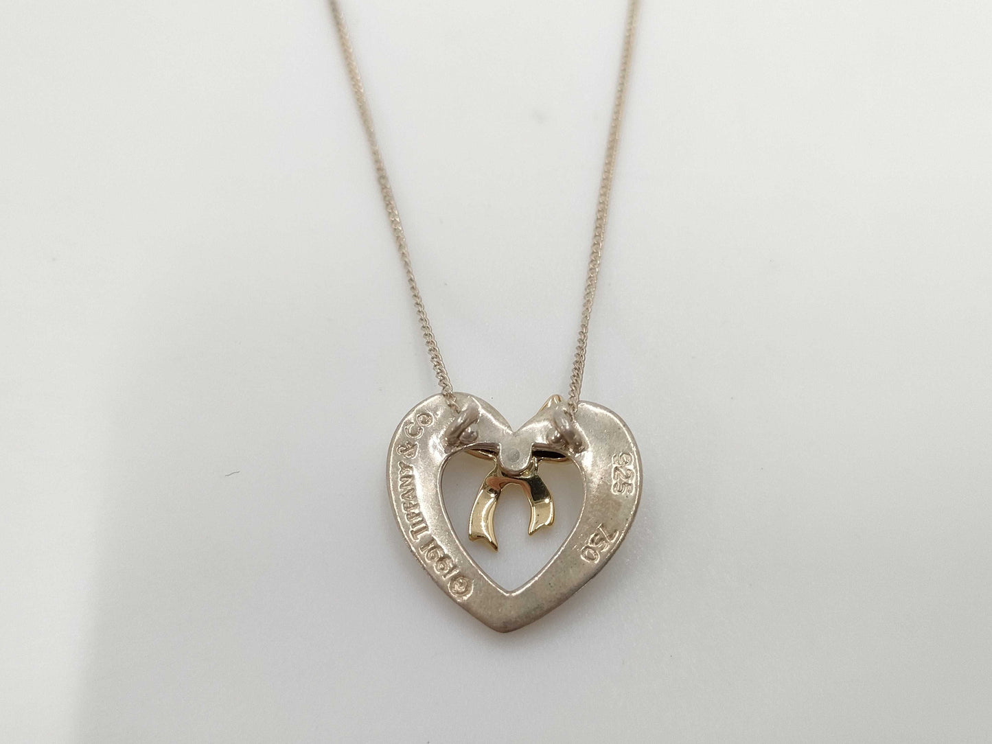 Tiffany & Co. Heart Ribbon Motif Necklace