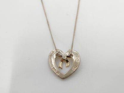 Tiffany & Co. Heart Ribbon Motif Necklace