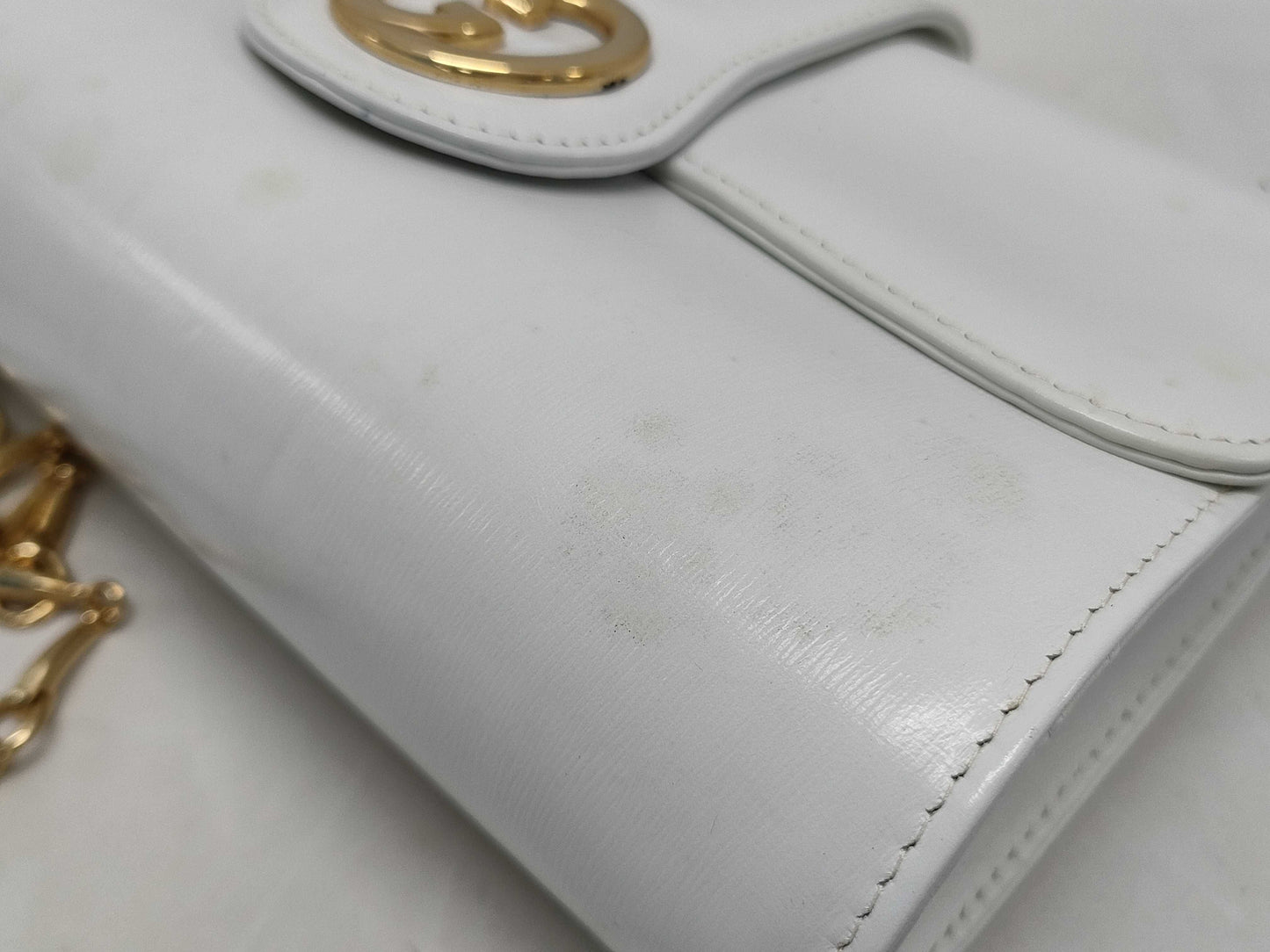 GUCCI Old Leather Chain Shoulder Bag