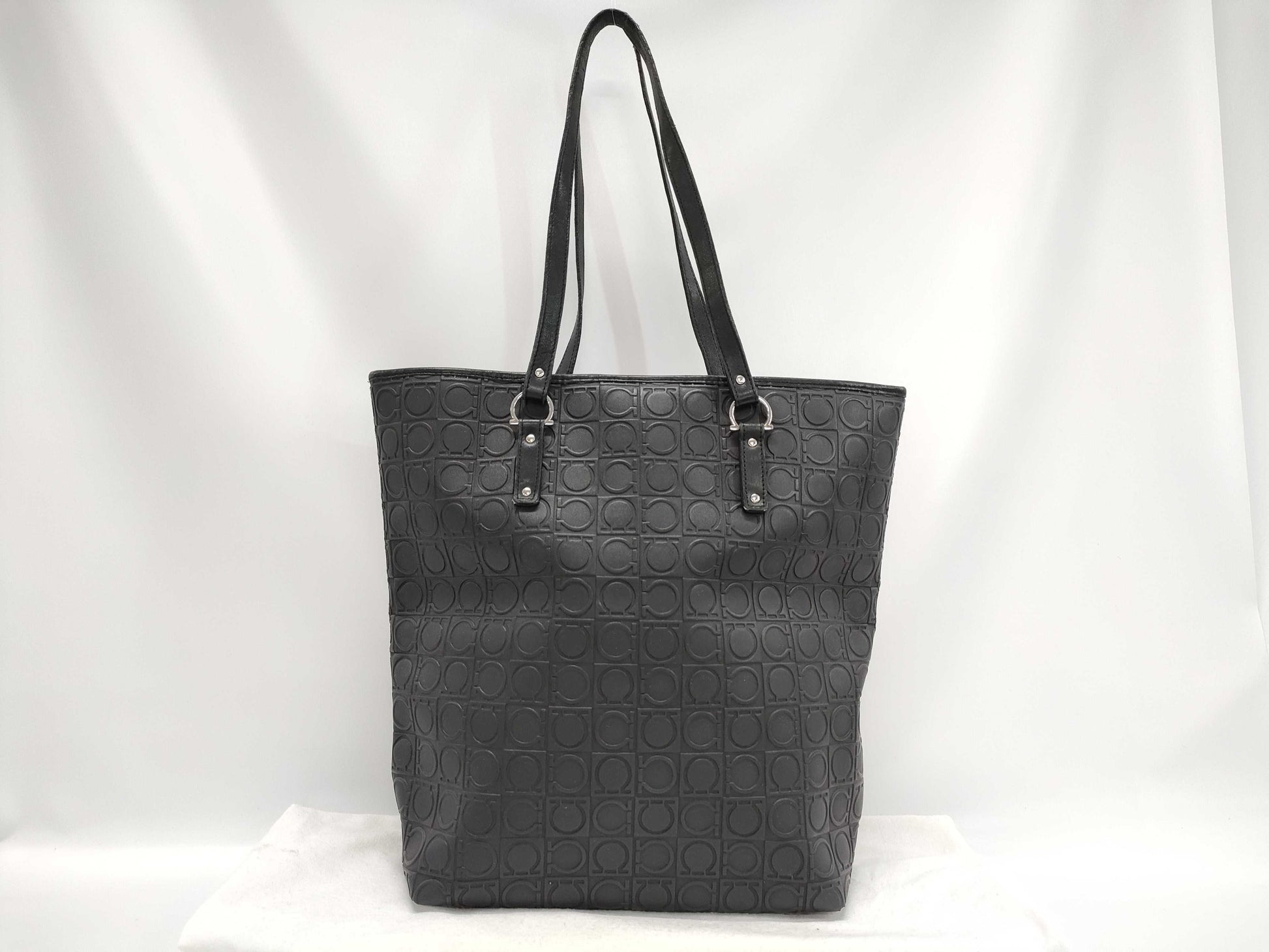 Salvatore Ferragamo Gancini Logo Leather Tote Bag