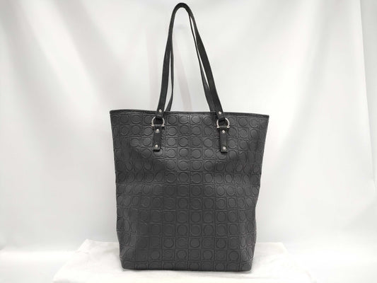 Salvatore Ferragamo Gancini Logo Leather Tote Bag