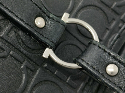Salvatore Ferragamo Gancini Logo Leather Tote Bag