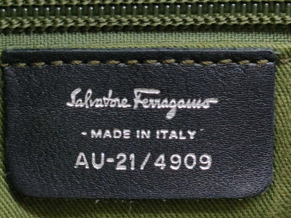 Salvatore Ferragamo Gancini Logo Leather Tote Bag