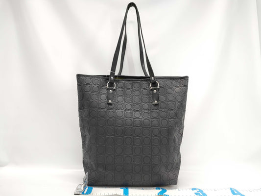 Salvatore Ferragamo Gancini Logo Leather Tote Bag