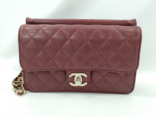 CHANEL Lambskin Matelasse Chain Shoulder Bag No. 18