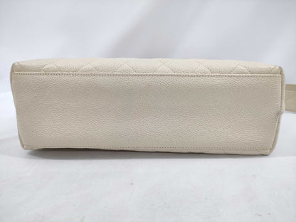 CHANEL Caviar Skin Turnlock Tote with G/Seal Shoulder Bag
