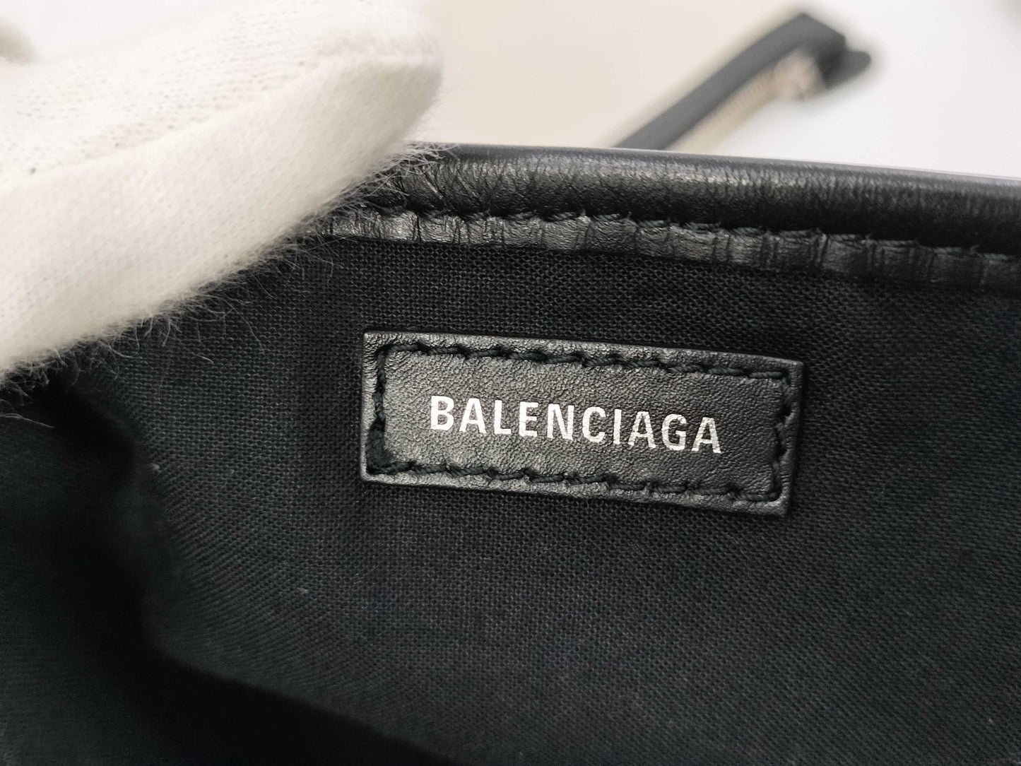 BALENCIAGA canvas and leather tote bag