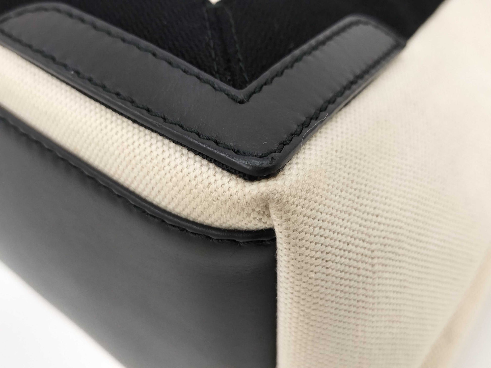 BALENCIAGA canvas and leather tote bag