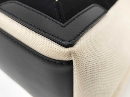 BALENCIAGA canvas and leather tote bag