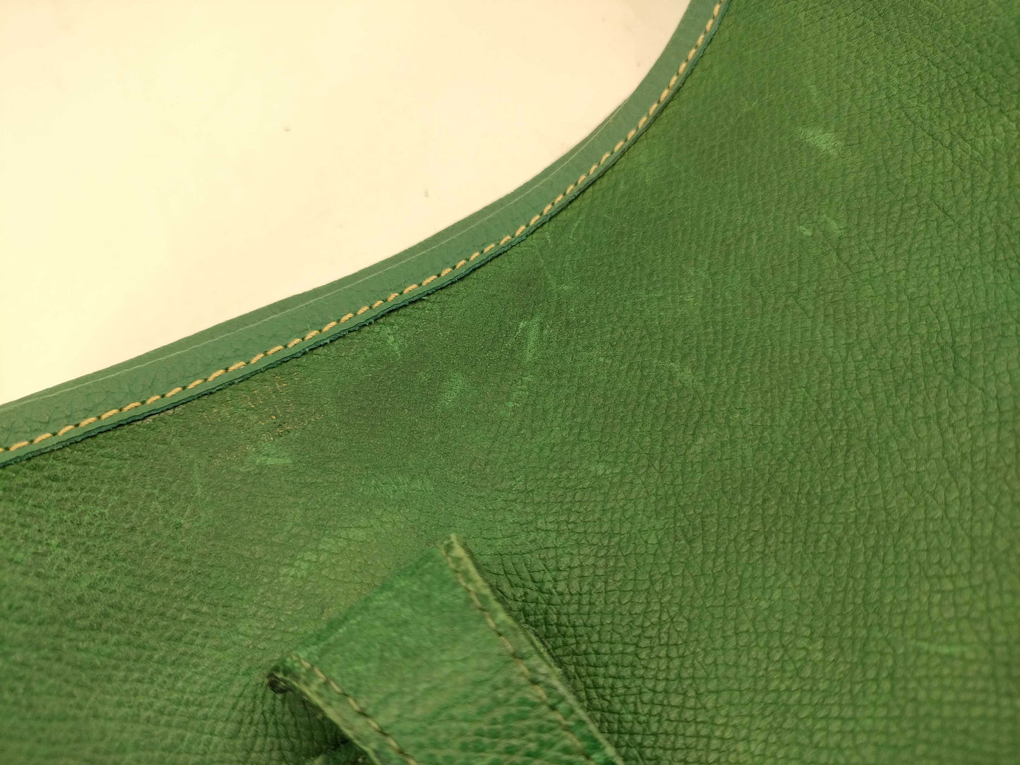 HERMES [Engraved] □A Evelyn I Green Shoulder Bag