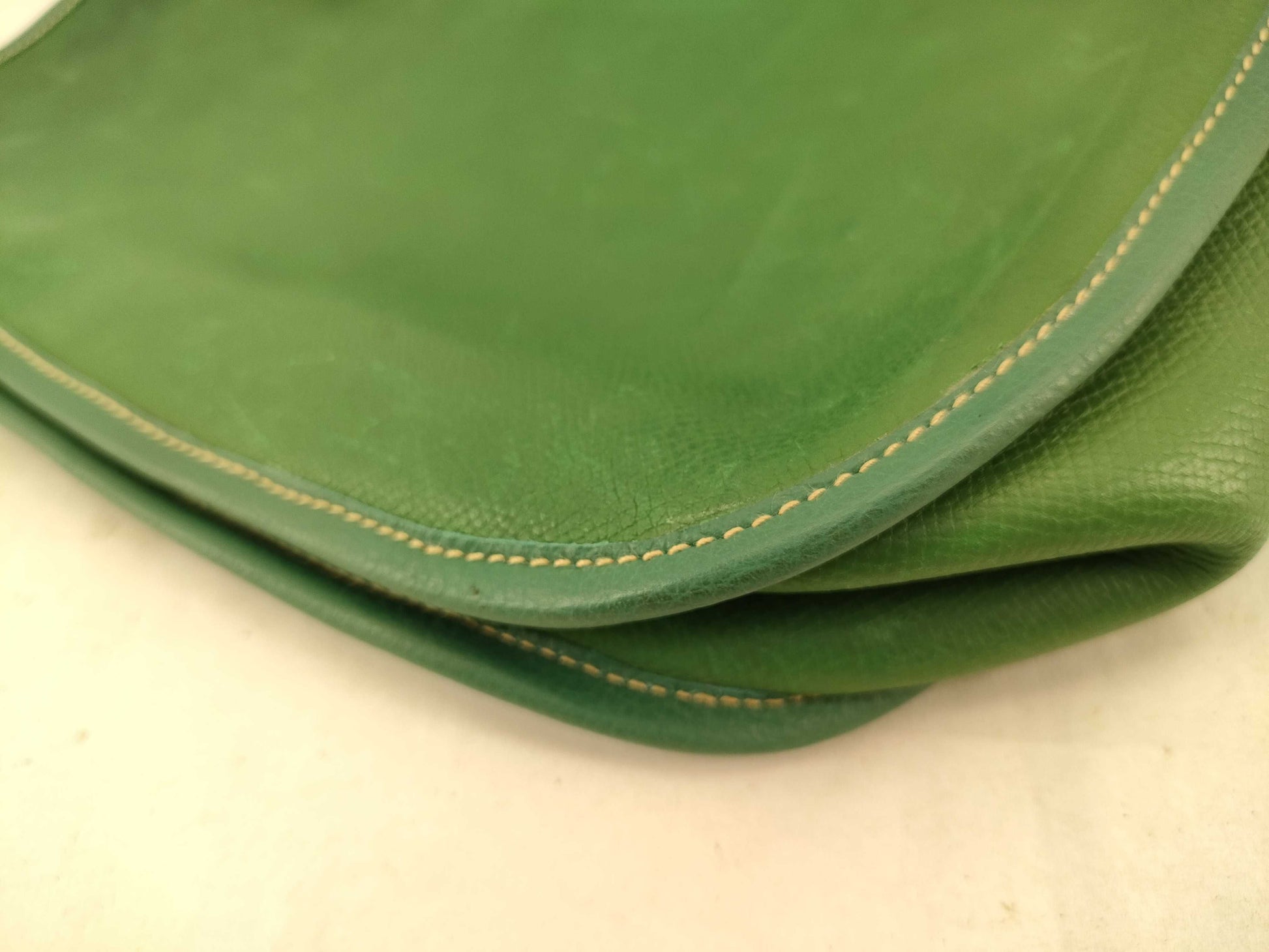 HERMES [Engraved] □A Evelyn I Green Shoulder Bag