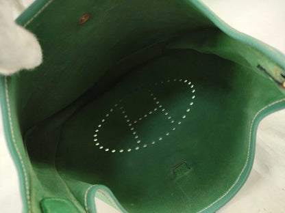 HERMES [Engraved] □A Evelyn I Green Shoulder Bag