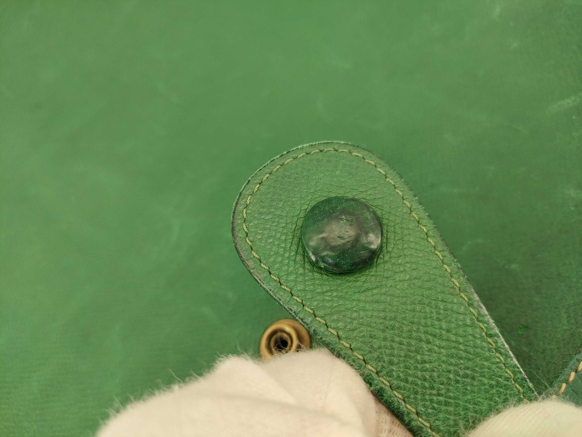 HERMES [Engraved] □A Evelyn I Green Shoulder Bag