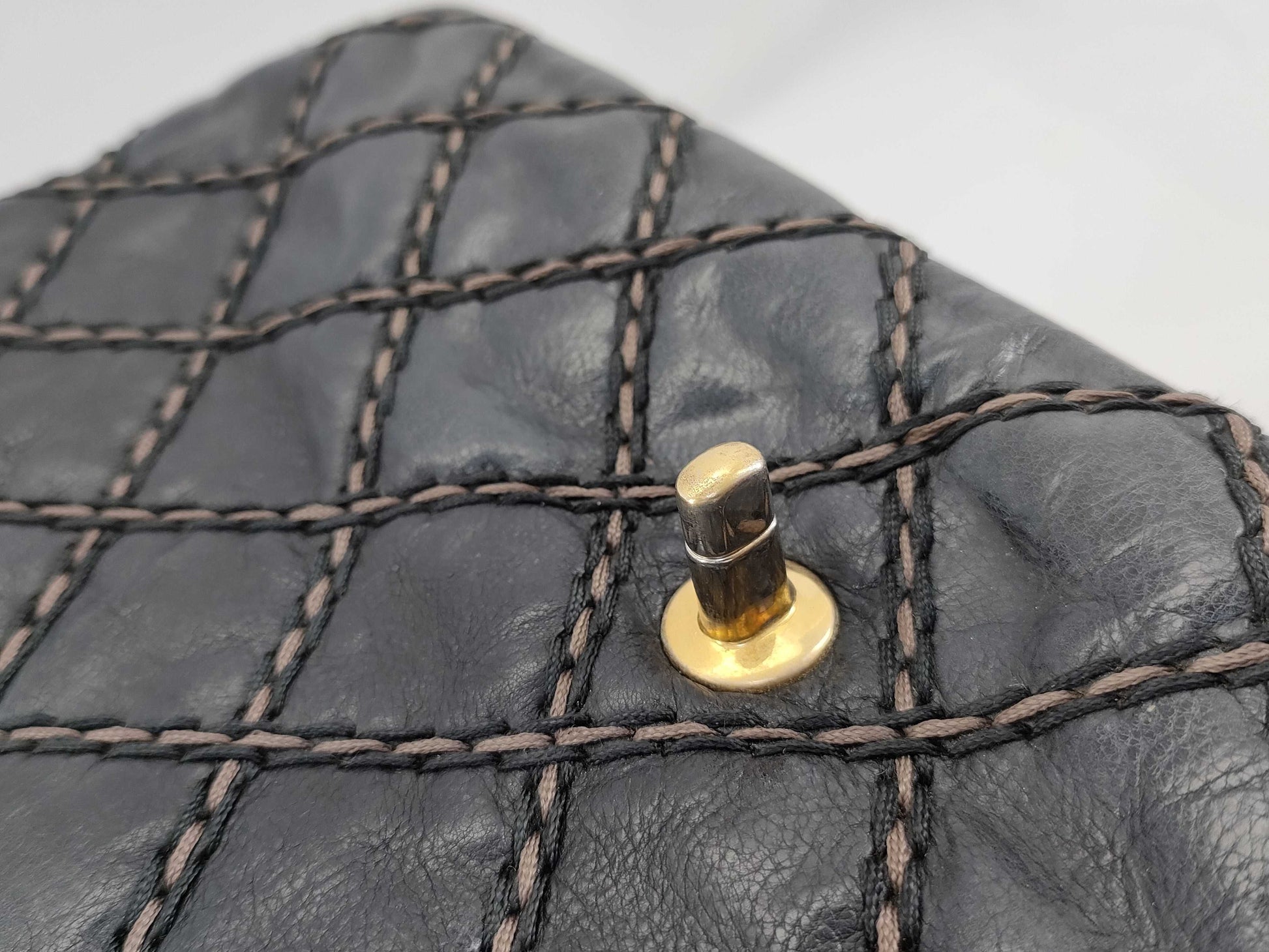 CHANEL [With sticker] No. 19 Calfskin Wild Stitch Matelasse Shoulder Bag