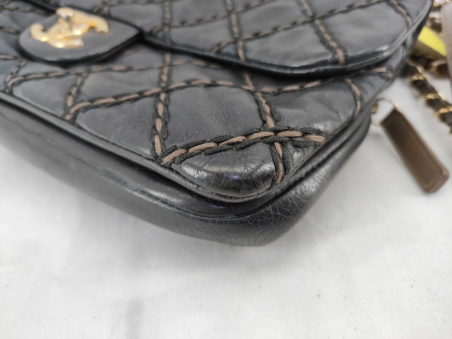CHANEL [With sticker] No. 19 Calfskin Wild Stitch Matelasse Shoulder Bag