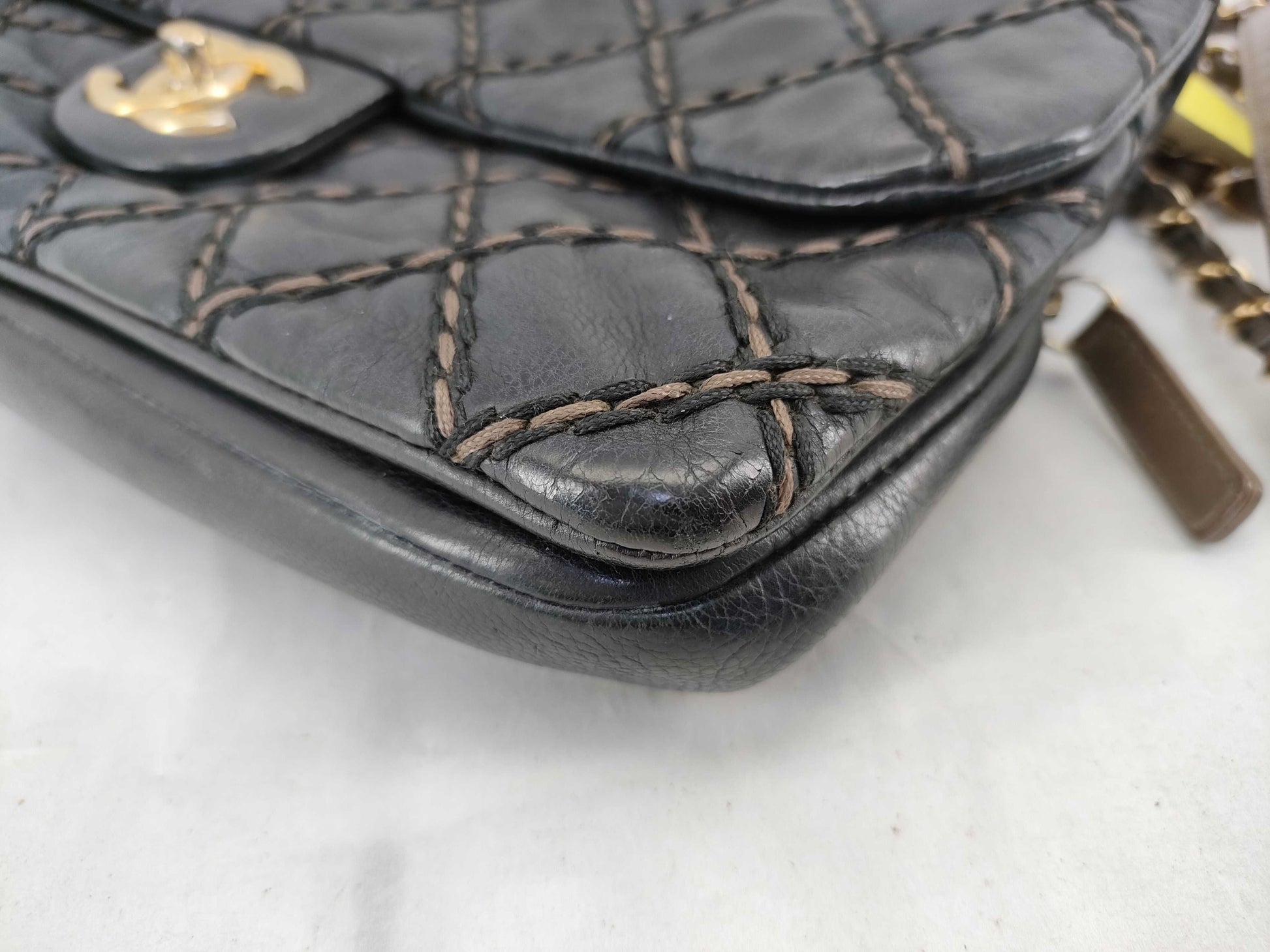 CHANEL [With sticker] No. 19 Calfskin Wild Stitch Matelasse Shoulder Bag