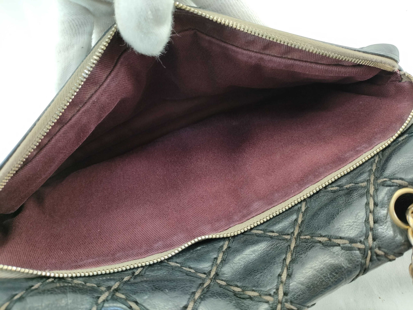 CHANEL [With sticker] No. 19 Calfskin Wild Stitch Matelasse Shoulder Bag