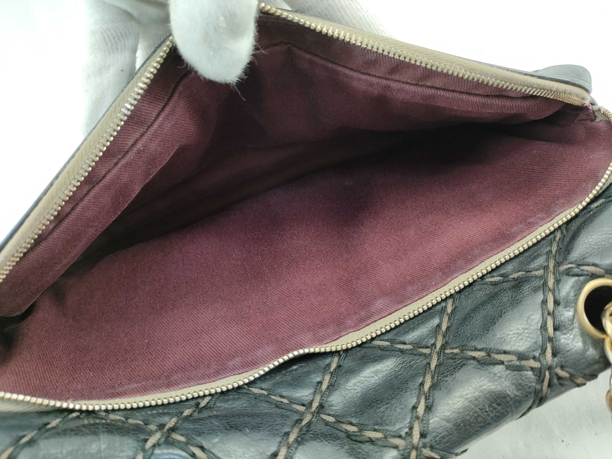 CHANEL [With sticker] No. 19 Calfskin Wild Stitch Matelasse Shoulder Bag