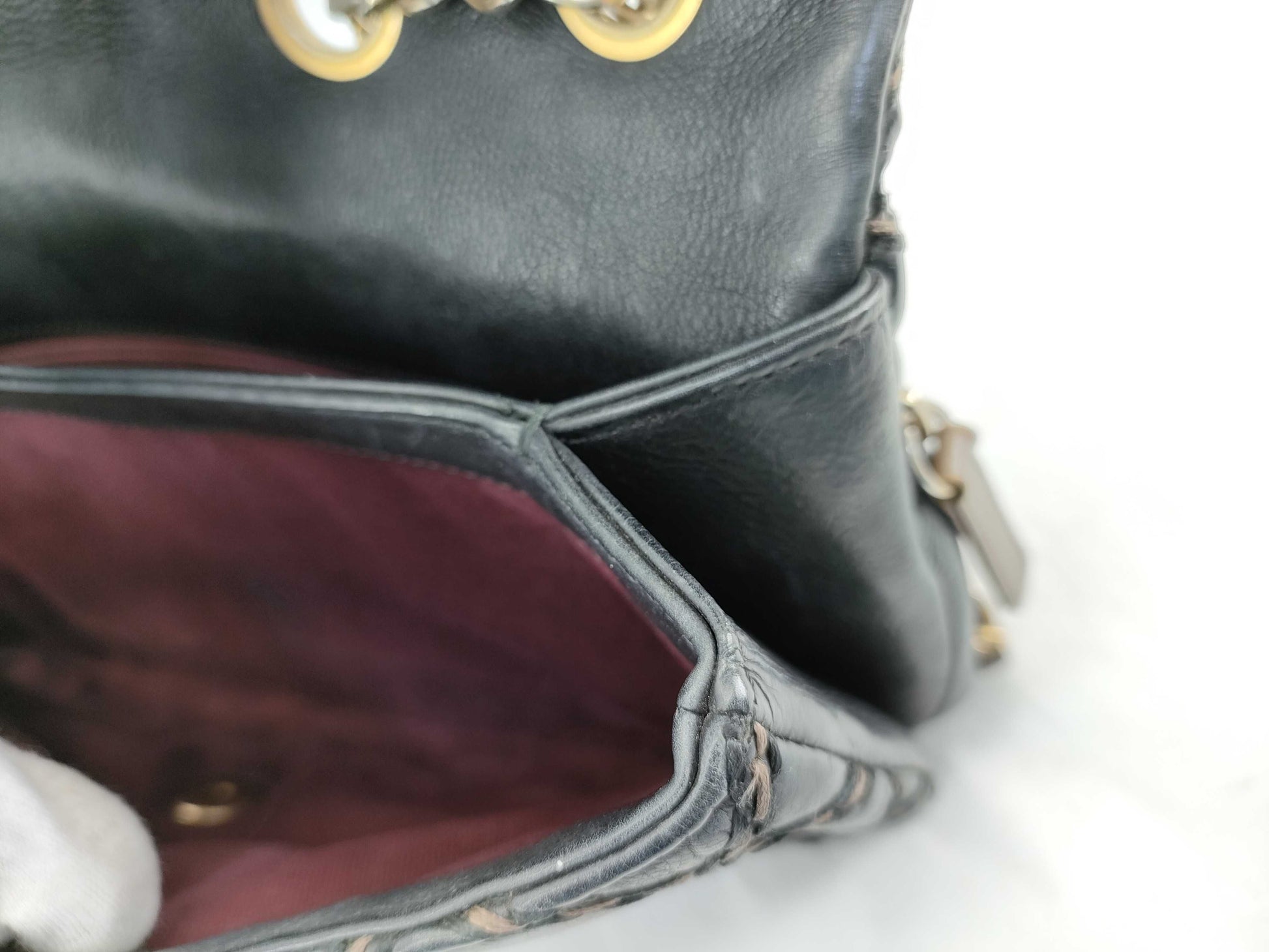 CHANEL [With sticker] No. 19 Calfskin Wild Stitch Matelasse Shoulder Bag