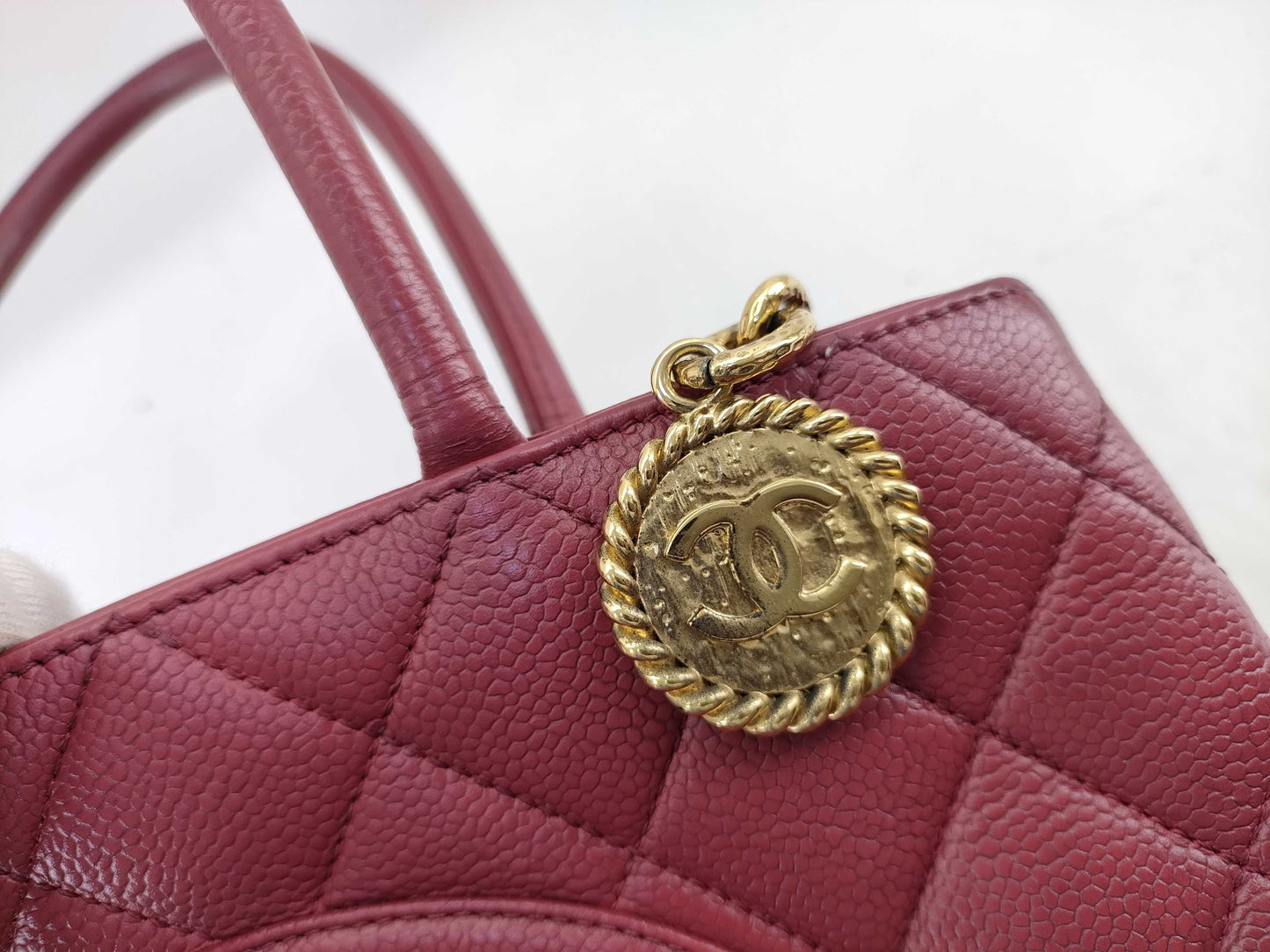 CHANEL [With sticker] No. 6 Caviar Skin Reproduction Tote Bag