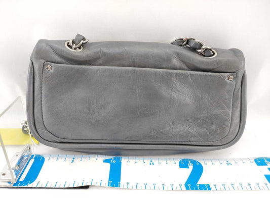 CHANEL [With sticker] No. 11 Calfskin Double Chain Shoulder Bag in Silver Gray