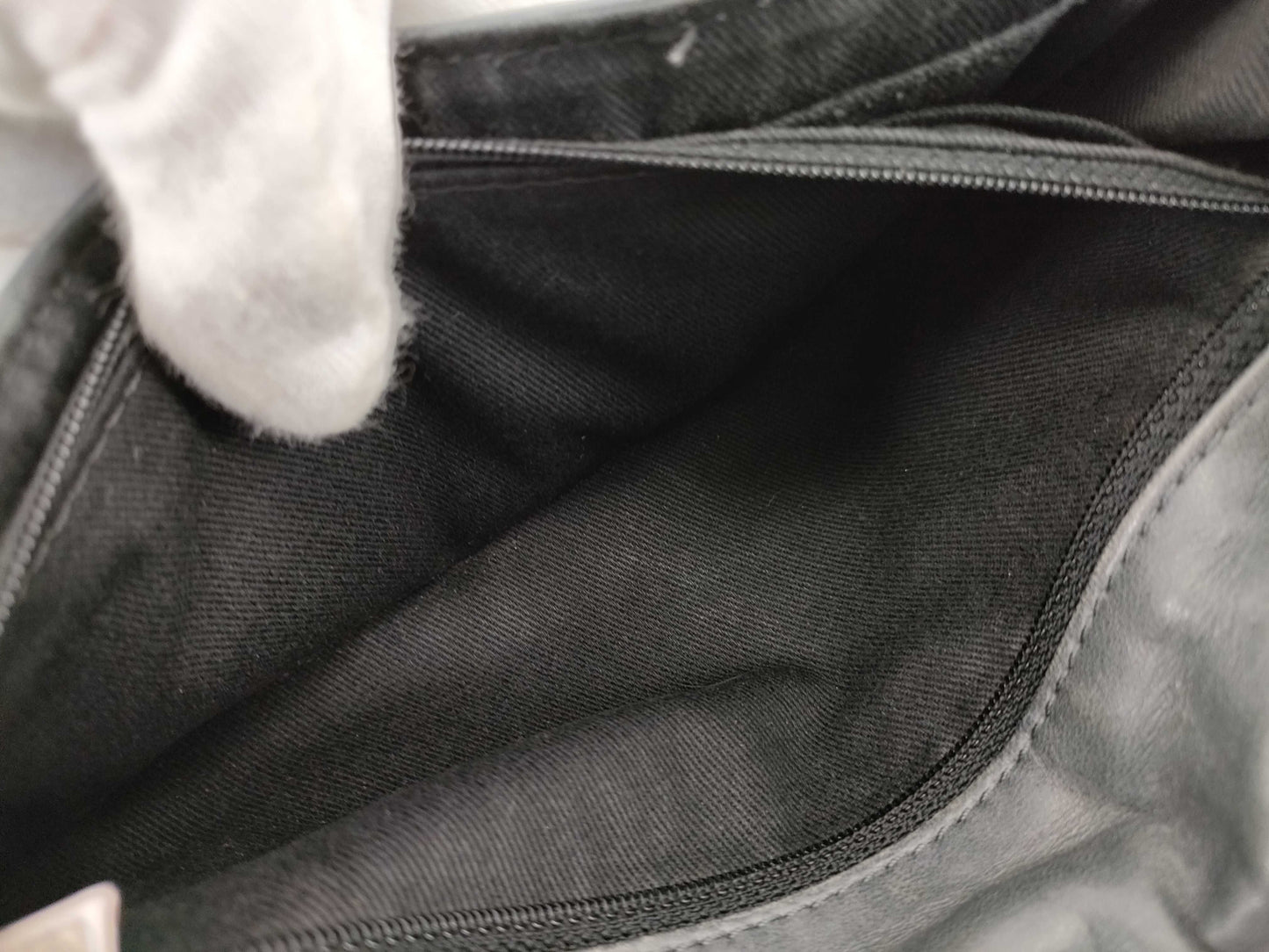 CHANEL [With sticker] No. 11 Calfskin Double Chain Shoulder Bag in Silver Gray