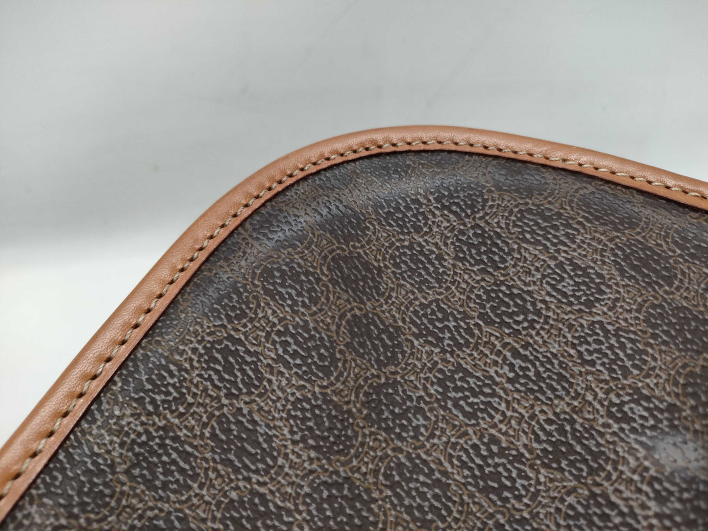 CELINE Macadam Shoulder Bag with Round Metal Fittings