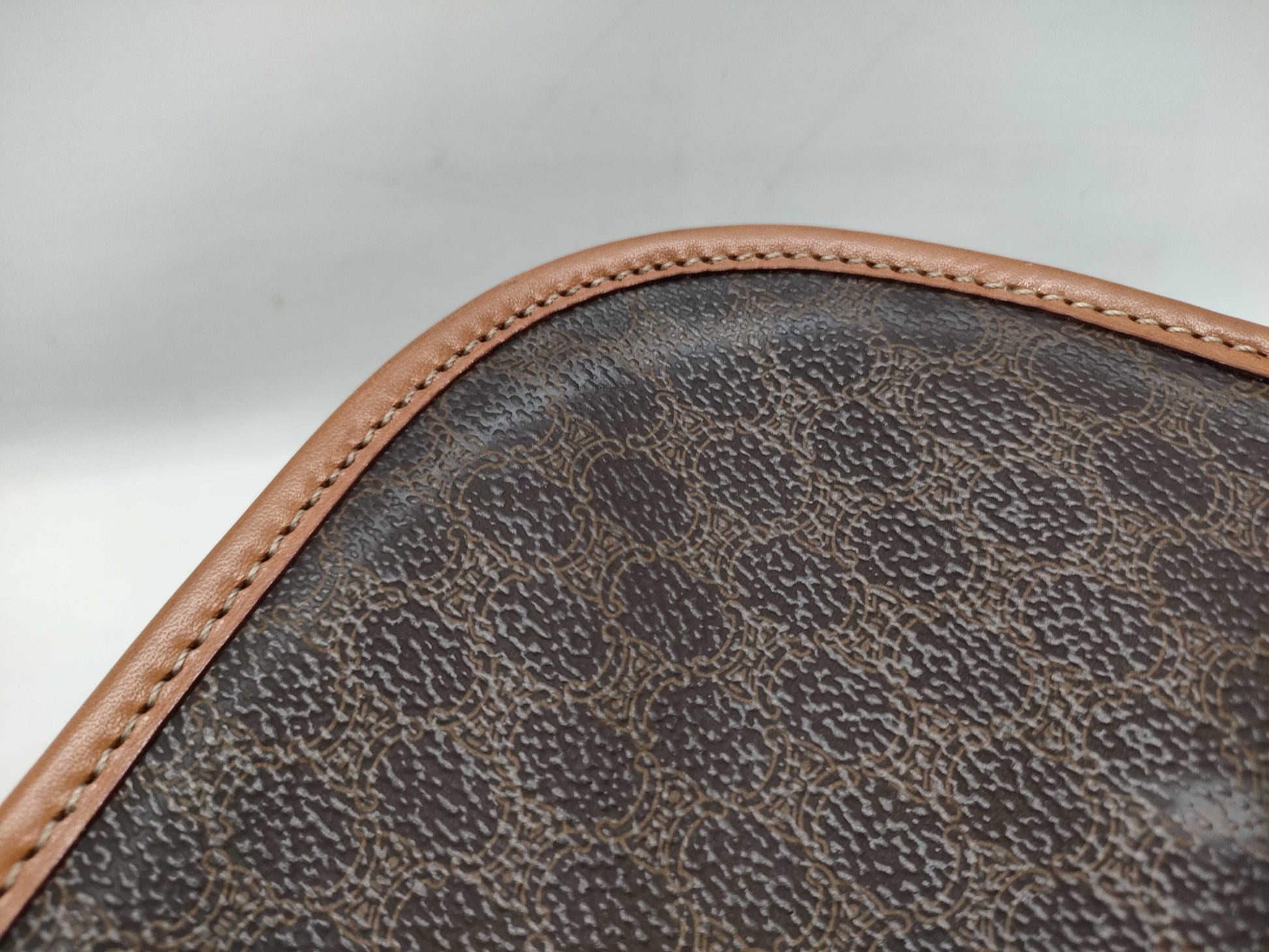 CELINE Macadam Shoulder Bag with Round Metal Fittings